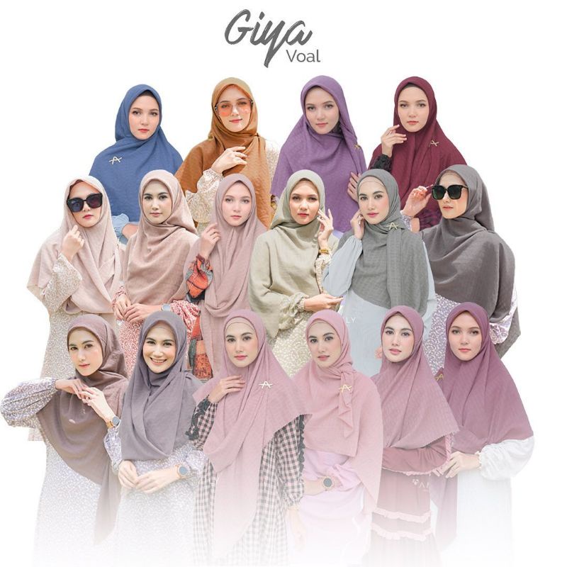 [AGEN RESMI] GIYA VOAL AMILY 140X140CM HIJAB SEGI EMPAT SCARF SQUARE