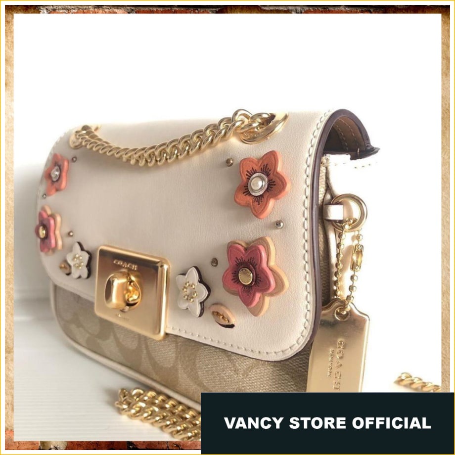 Tas Original Coach Mini Cassidy Sign Chalk Floral Bag FULLSET WITH TAG  Ori