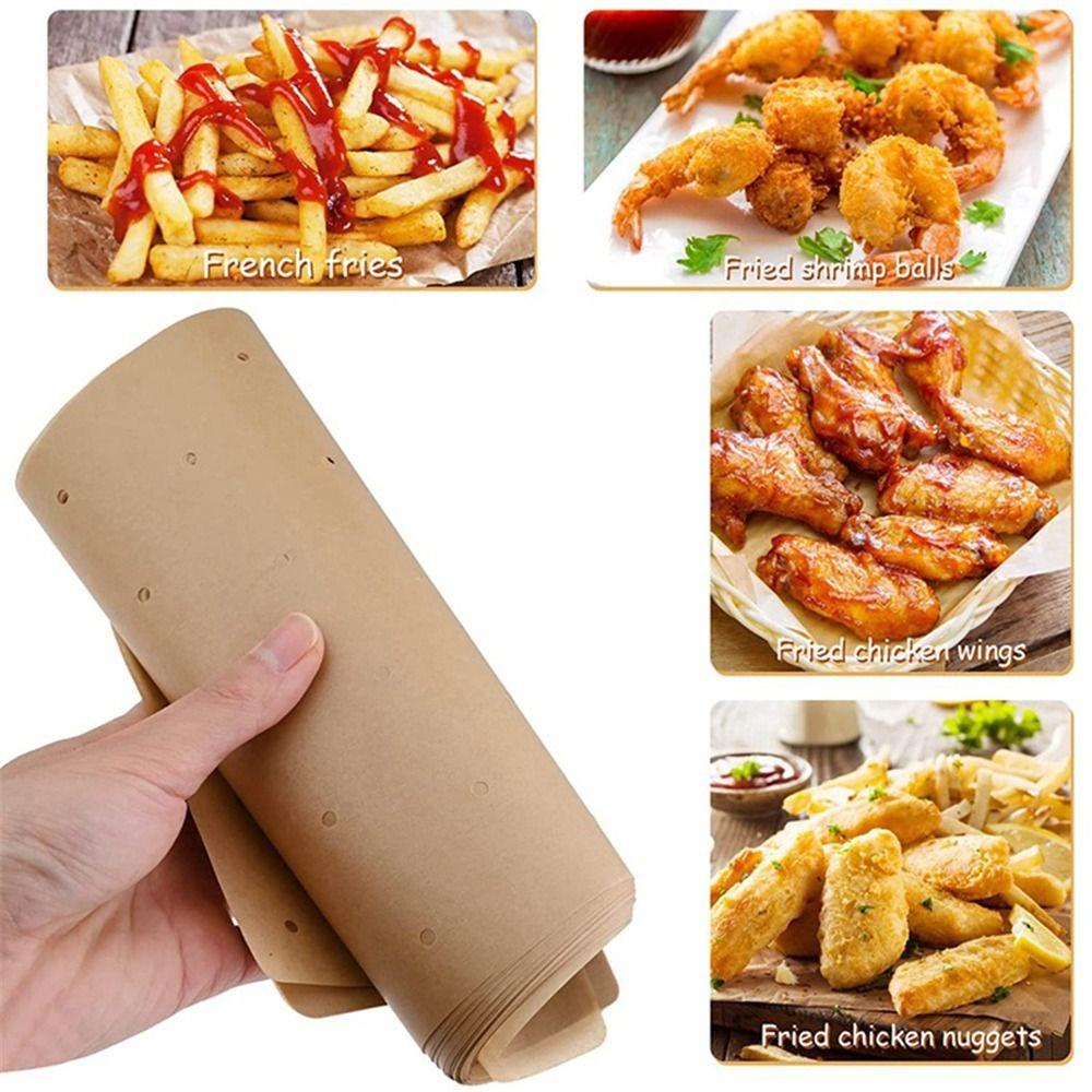 Preva 100 Pcs Air Fryer Kertas Sekali Pakai Pengganti Aksesoris Baking Parchment Pads