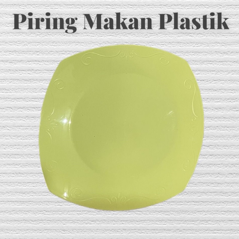 Piring Ceper Plastik / Piring Makan Plastik Segi Kotak Warna Soft 24 Cm / Piring Murah