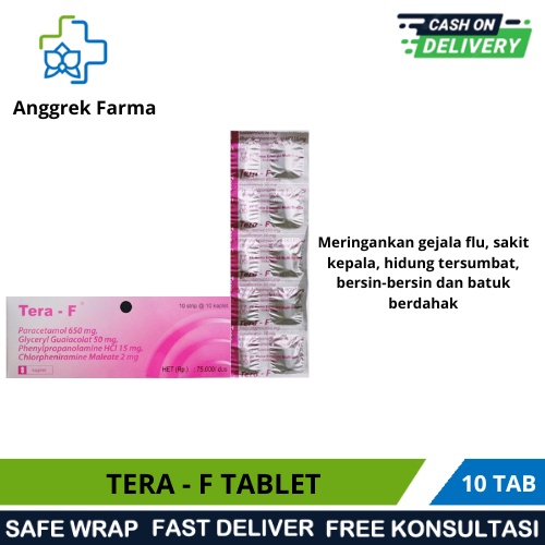 TERA-F TABLET/OBAT BERSIN BERSIN PILEK/OBAT BATUK/OBAT DEMAM PUSING
