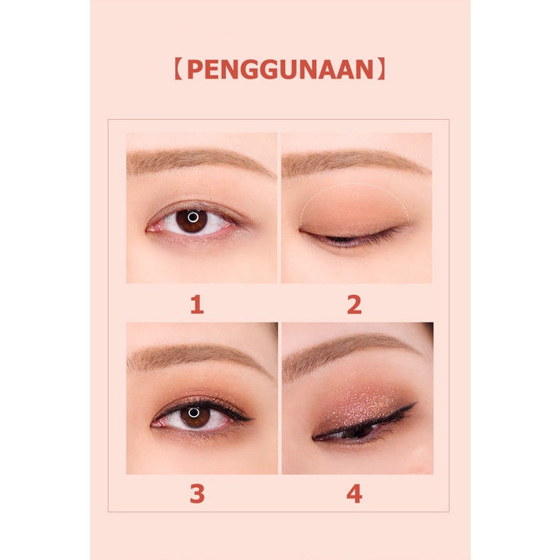 Lameila Eyeshadow 4 Warna matte Kombinasi Glitter Tahan Lama 5086