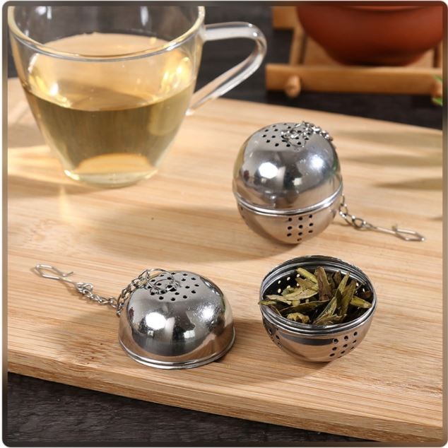 Saringan Teh Stainless Bulat Tea Infuser Ball Kopi Daun Herbal