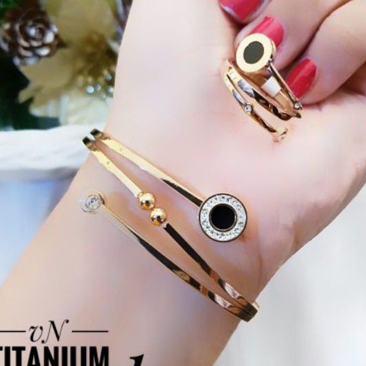 Titanium Gelang dan Cincin 0115o