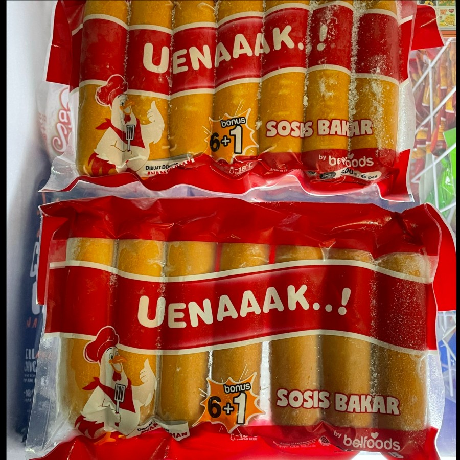 BELFOODS UENAK SOSIS BAKAR 500GR ISI 6 / SOSIS AYAM BAKAR / SOSIS JUMBO