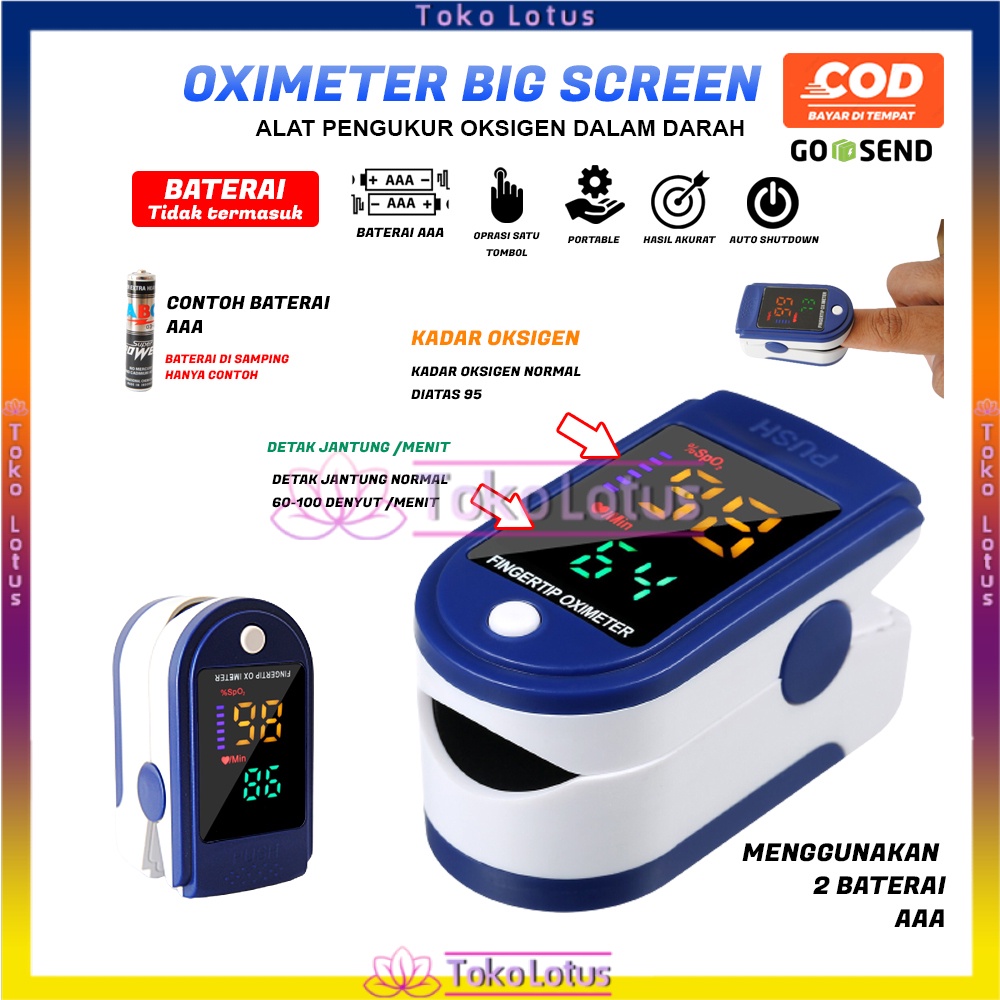 Fingertip Pulse Oximeter / Alat Ukur Detak Jantung / Oxymeter [BISA COD]