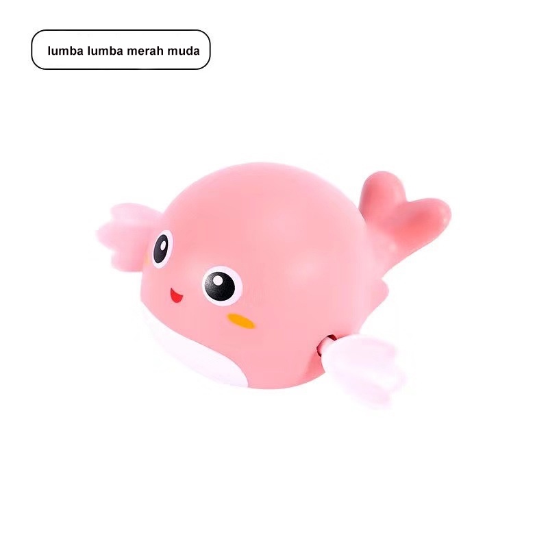 Mocababy Mainan Mandi Anak Bayi Bentuk Karakter Hewan Kecil Dapat Berenang Mainan Mandi Anak Bayi Bentuk dalfin / bath toy bayi / Mainan mandi bayi Jarum Jam-Paus Pink