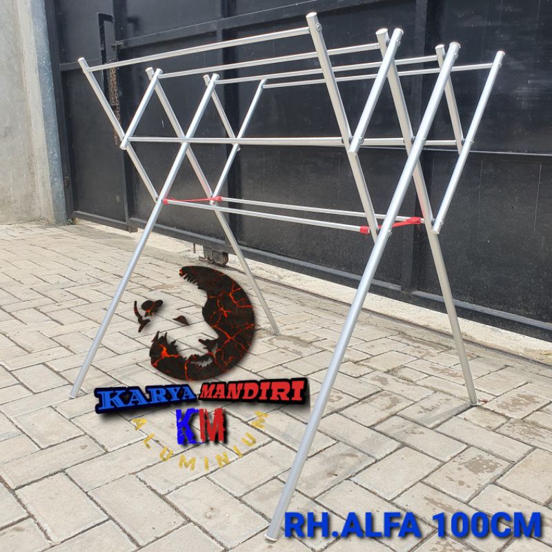 Jemuran Baju / Pakaian / Handuk Aluminium Warna - 100 Cm