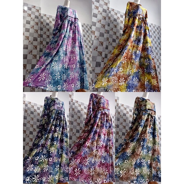 GAMIS BATIK WANITA HOME DRESS BATIK KLASIK GAMIS BATIK BUSUI WANITA DASTER BATIK WANITA BAHAN RAYON SUPER PRINTING BATIK UKURAN JUMBO FIT XL LINGKAR DADA 110 CM