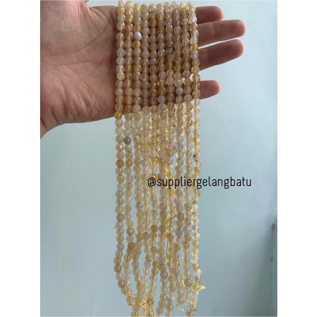 bahan soft yellow agate cutting 6mm natural corak akik alam faceted