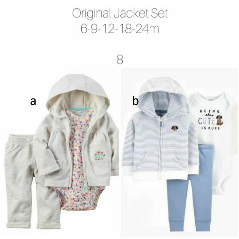 Jaket Bayi import/ set 3in1/set jaket jumper baju bayi