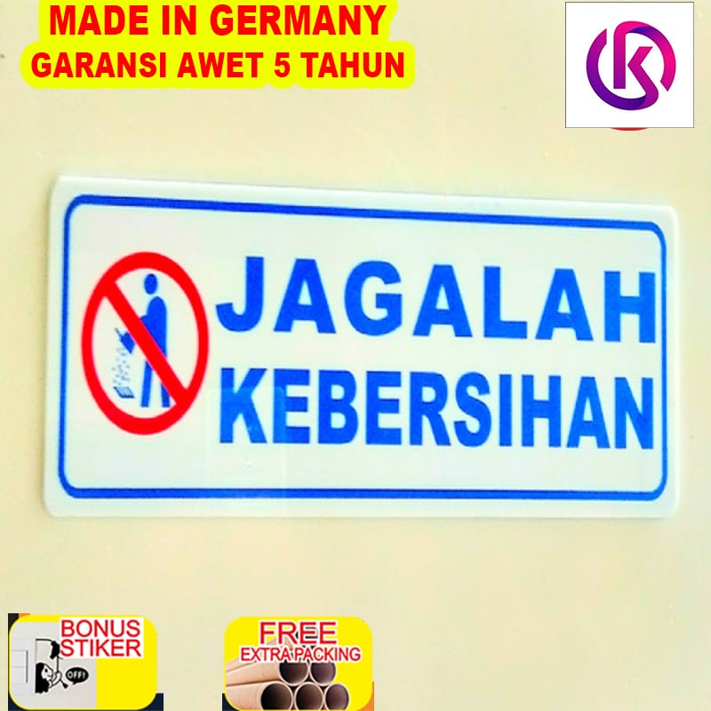 

Grosir Akrilik papan nama jagalah kebersihan ukuran besar 10 x 29 cm
