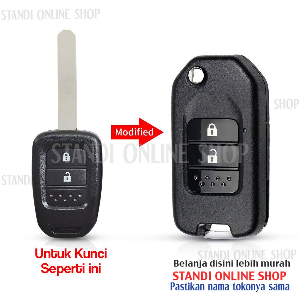 Kunci Lipat Flip Key Honda New Mobilio Panjang Kunci 47mm