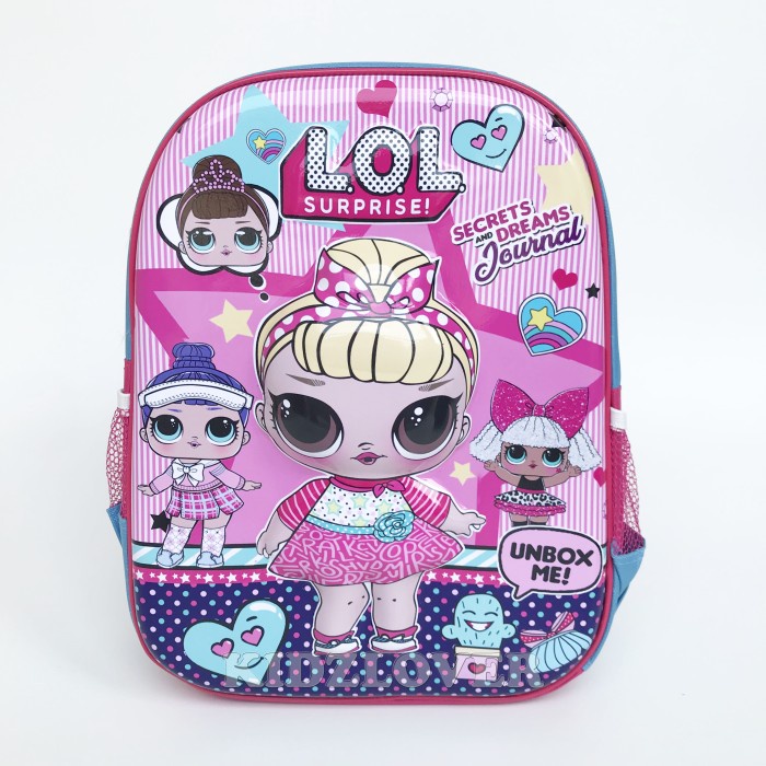 TAS 3D RANSEL ANAK SEKOLAH TK SD KARAKTER KEPALA LOL SURPRISE PREMIUM