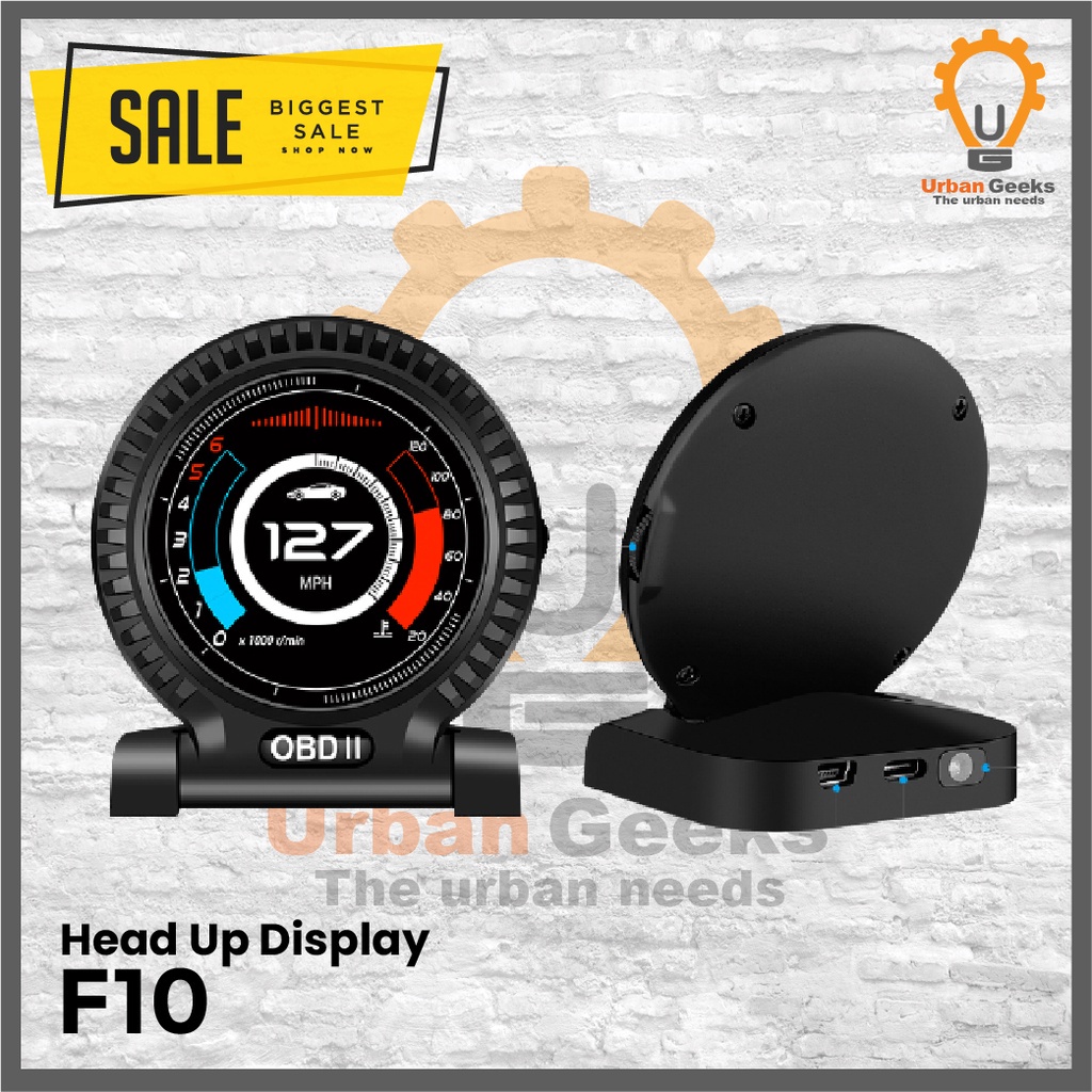 HUD F10 Head Up Display OBD 2 With Over Speed Alarm System