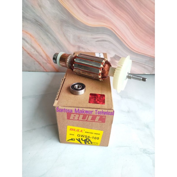 BULL GWS 6100 Armature Angker Grenda Gerinda Bosch 5100 060 GWS6100
