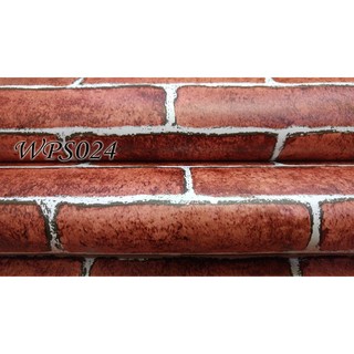 WPS024 RED ROCK BRICK BATA MERAH WALPAPER STIKER  Shopee  