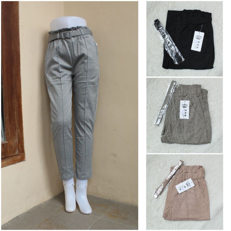 Celana Kulot Import Wanita Pinggang Karet XL 3XL