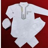 SETELAN KOKO ANAK LAKI KOKO PAKISTAN BORDIR PUTIH PANJANG