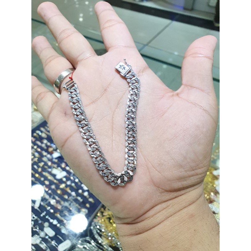 gelang sisik naga emas 750/23k ukir kancing kotak