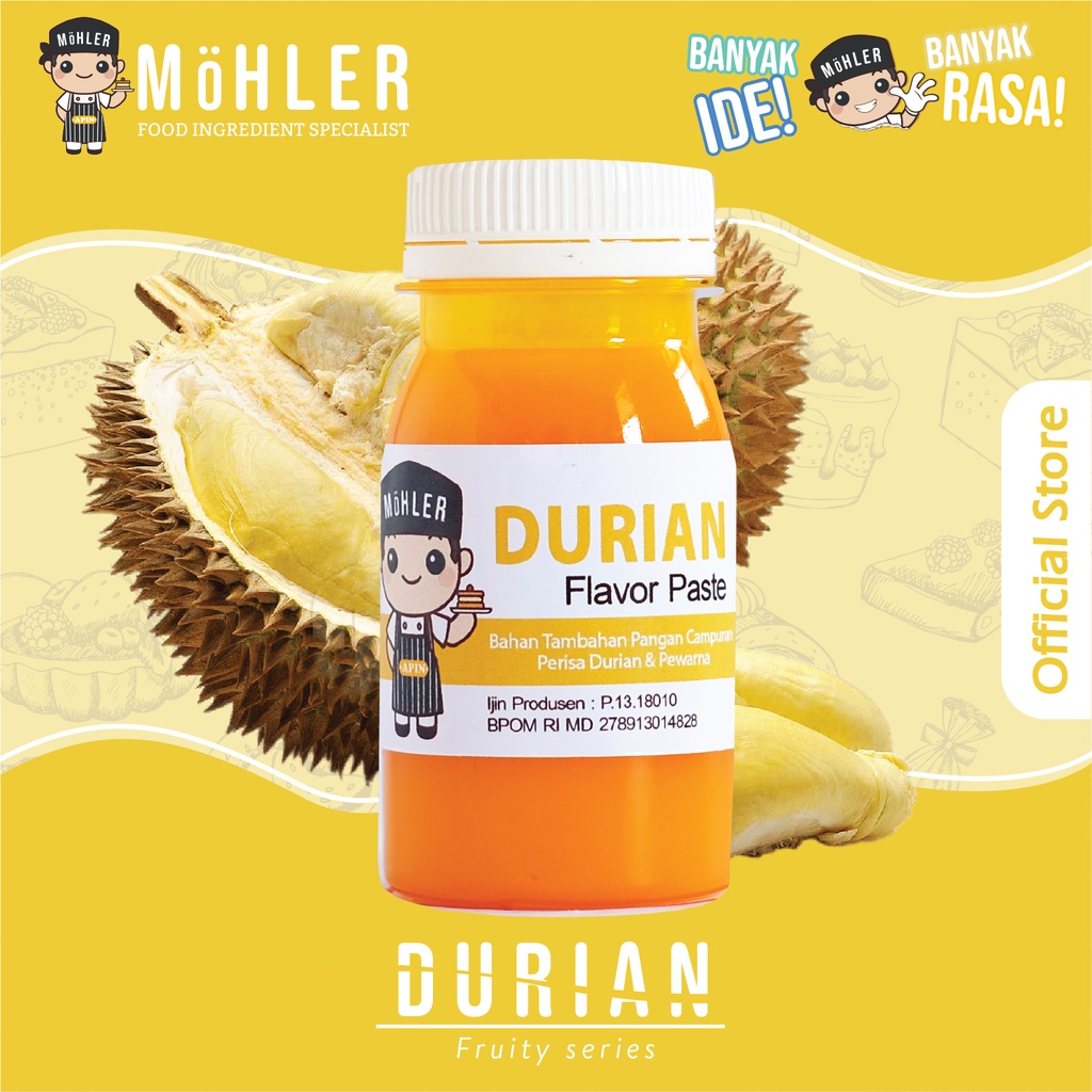 MOHLER Pasta perisa pewarna DURIAN (KLIK KOMBO HEMAT UNTUK BELI 1 GRATIS 1)