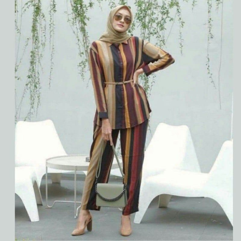 One set Rayon Viscose Busui Ld 100 - 110 Motif Kekinian-MAUDYA SET LD102