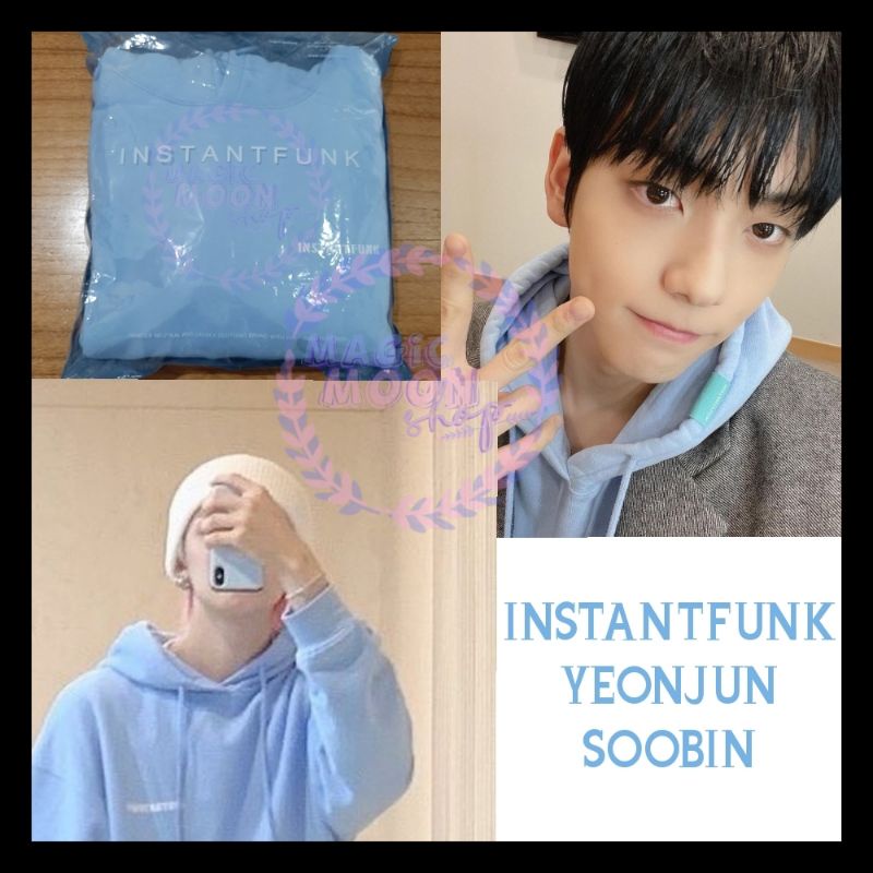 YEONJUN SOOBIN TXT OUTFIT INSTANTFUNK HOODIE BLUE 100%OFFICIAL