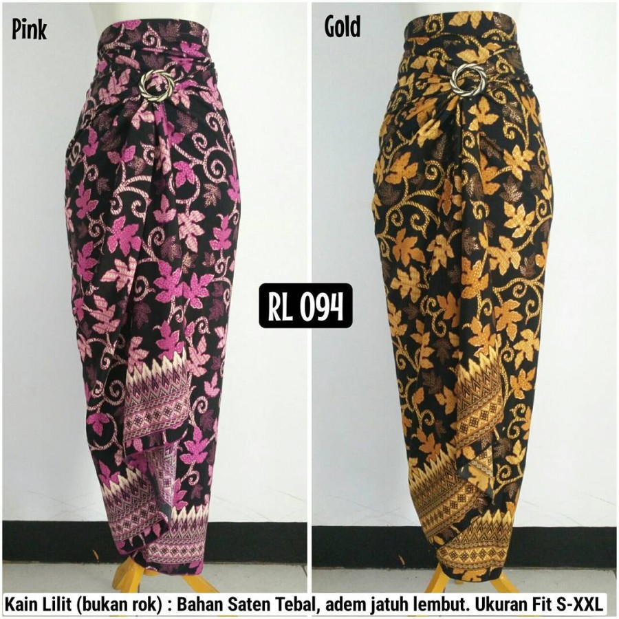 Rok Kain Lilit Warna Pink Dan Gold