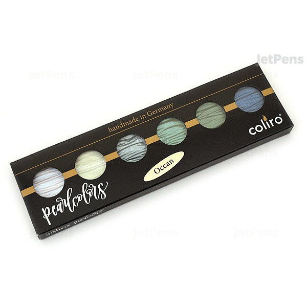 Coliro Artist Mica Pearl Watercolor Paint Ocean (6 Color Set)