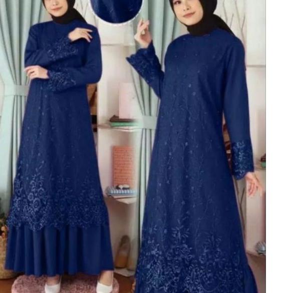 (PALING DICARI) GAMIS MODEL TERBARU  TILE MUTIARA BUNGA BAWAH TEBAL
