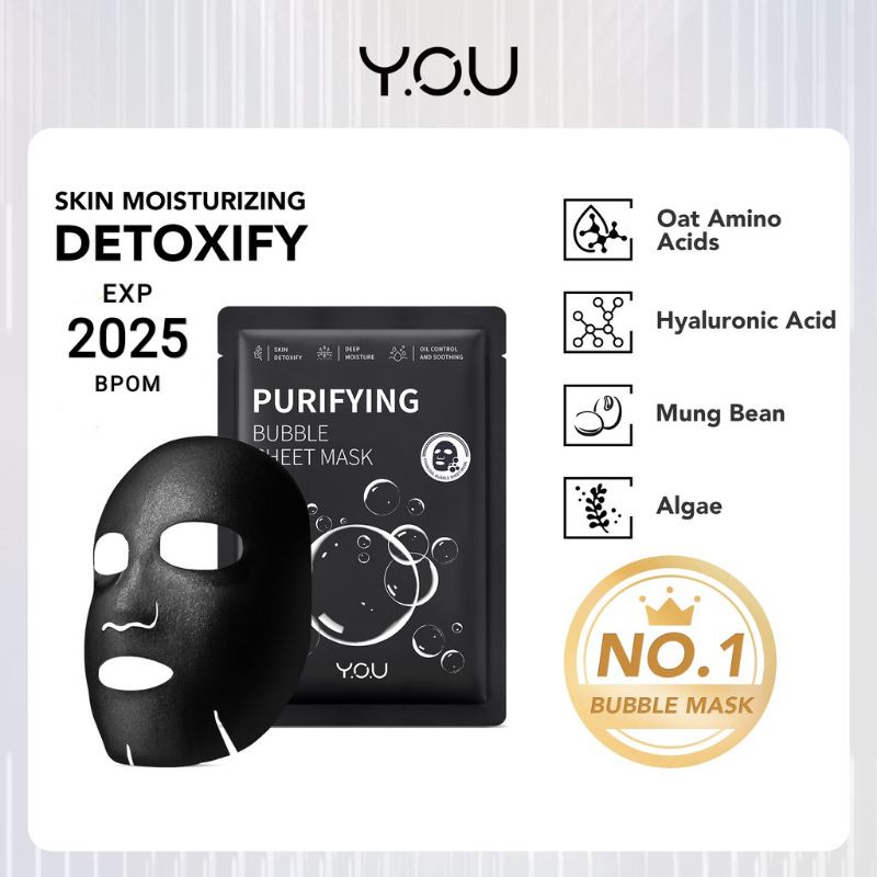 BUBBLE SHEET MASK BY Y.O.U PURIFYING / YOU Bubble Detox Purifying Bubble Sheet Mask Y.O.U Bubble Sheet Mask