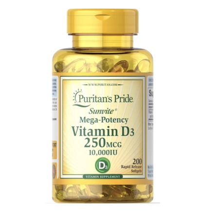 Puritan's Pride Vitamin D3 10,000IU 250mcg, 200 softgels