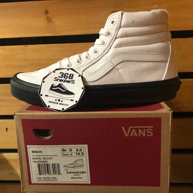 vans black sole white stripe