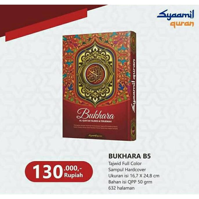 Produk Terbaru Al Quran Alquran Terjemahan Tajwid Bukhara B5 Hardcover Syaamil Quran