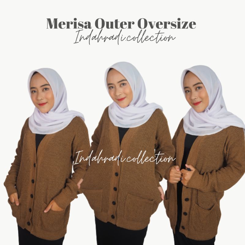 MERISA CARDI RAJUT TEBAL OVERSIZE FIT TO XL CARDY CROP KNIT