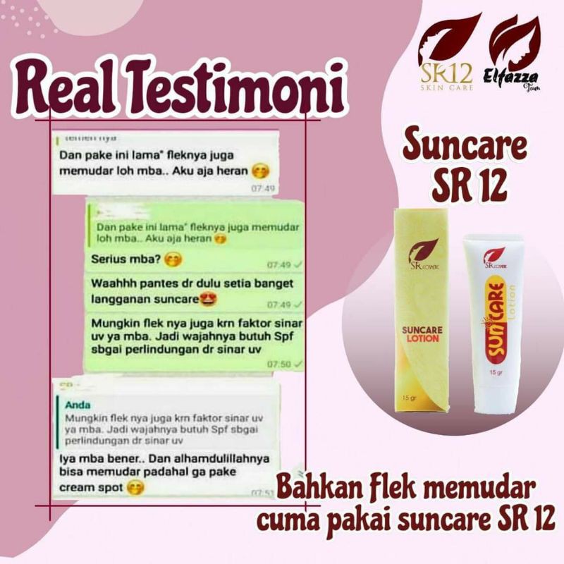 SR12 SUNCARE BPOM / SUNBLOCK SPF 25++ / MENJAGA KULIT TETAP SEHAT