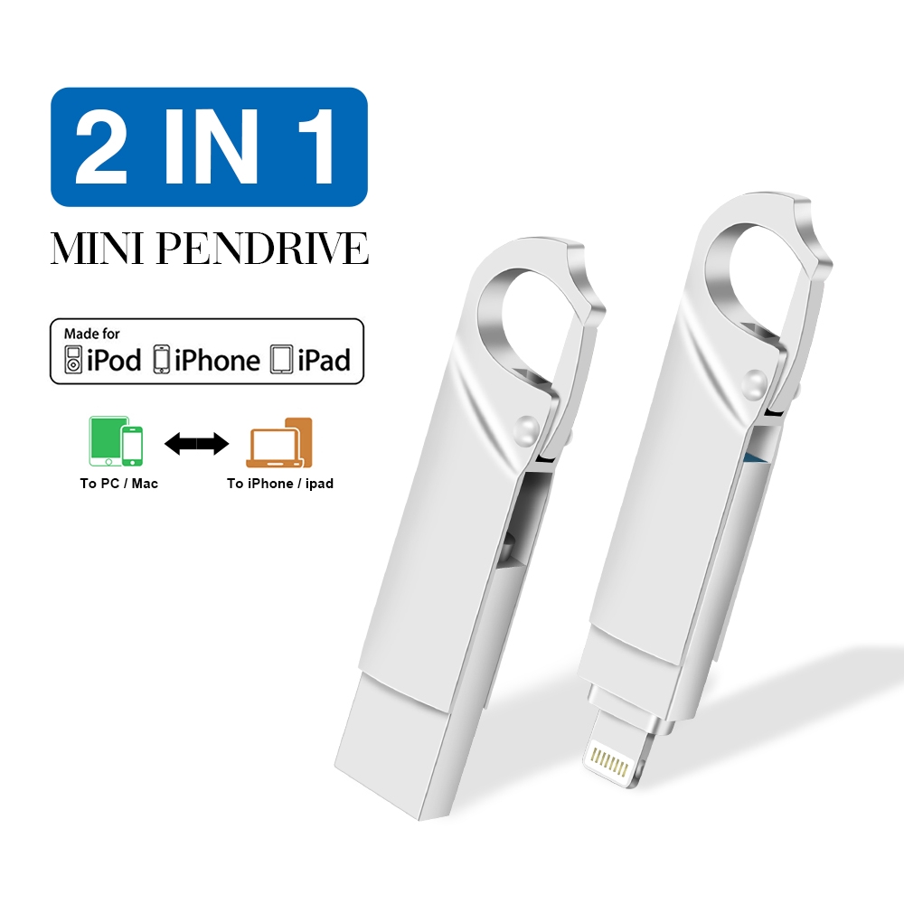 2 in 1 OTG USB Flash Drive USB2.0 512GB Pendrive for iPhone/iPad/IOS/Android/PC