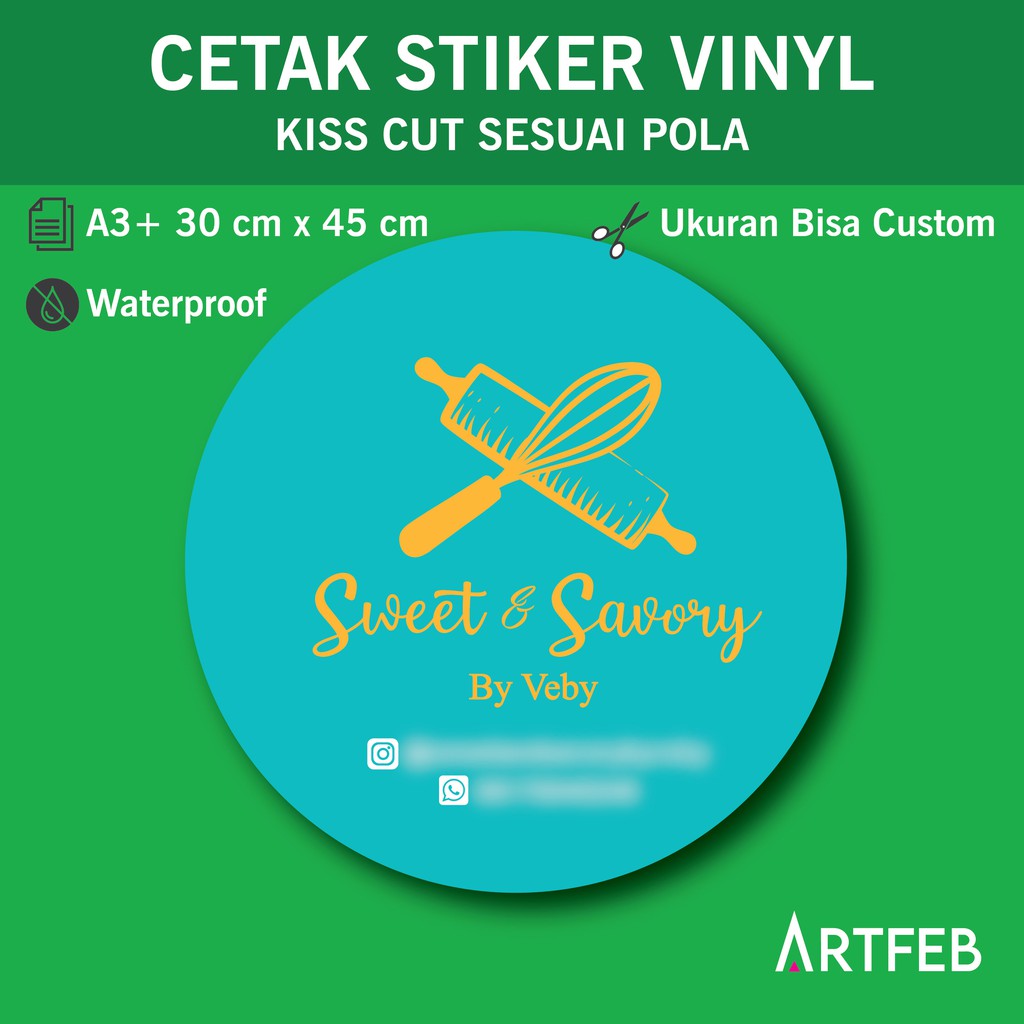 

Cetak Stiker Vinyl Cut A3 Murah / Cetak Stiker Label Kemasan Makanan Minuman Murah