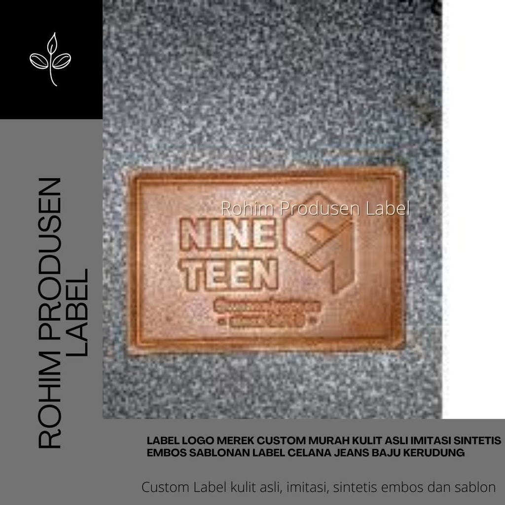 Label Logo Merek Custom Murah Kulit Asli Imitasi Sintetis Embos Sablonan Label Celana Jeans Baju 21