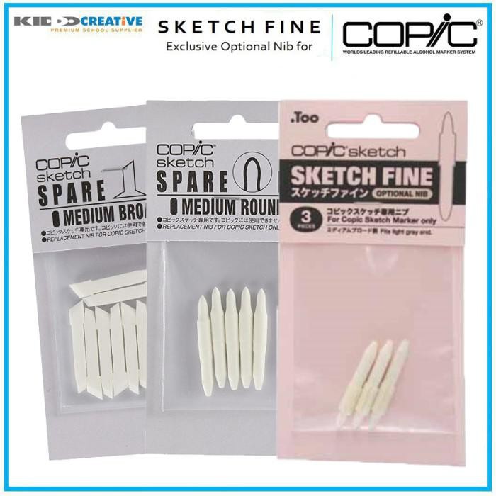 

Kaligrafi / Copic Sketch Nib Super Brush, Medium Broad, Medium Round, Nib Fine - Copic Murah Meriah Ready
