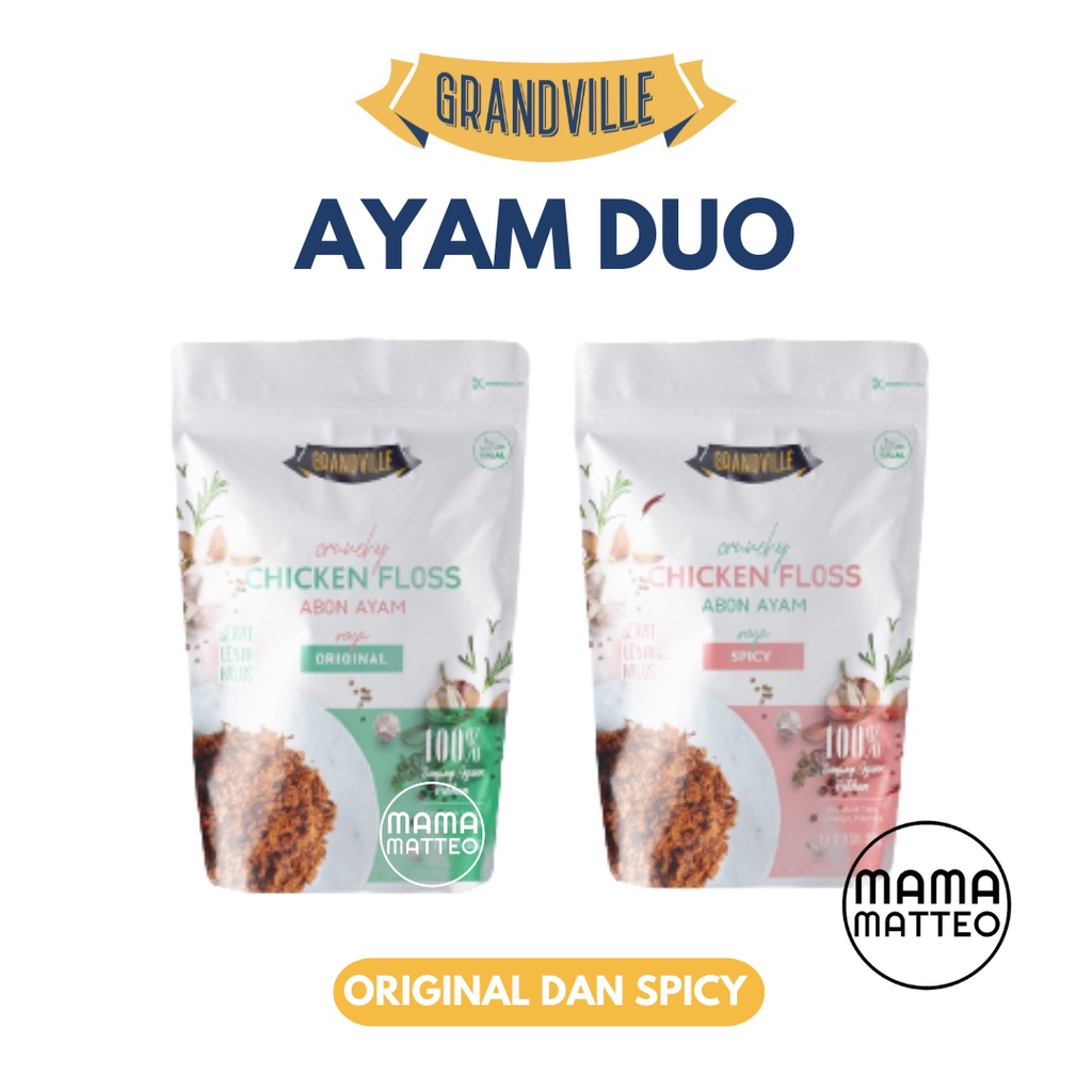 GRANDVILLE Abon Anak SAPI AYAM Original / Spicy  GrandVILE GRAND VILLE FLOSS HALAL MPASI CRUNCHY KRIUK / BANDUNG