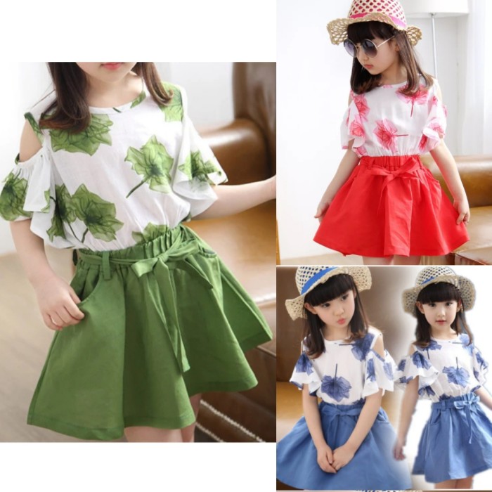 [5-8Tahun] Setelan Dress Anak Perempuan 5-8 tahun Baju Anak Perempuan