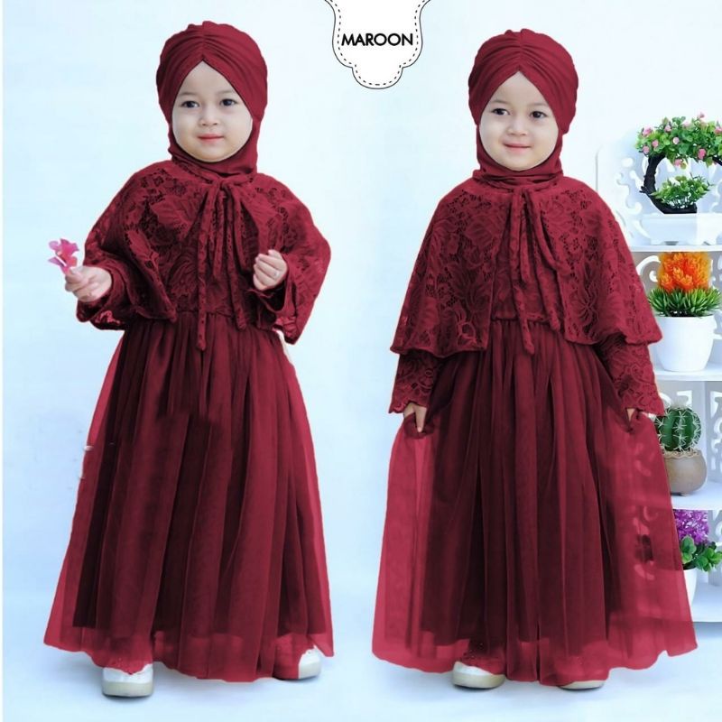 GAMIS DRESS ANAK / GAMIS BRUKAT /GAMIS PESTA ANAK / GAMIS 4-6 TAHUN