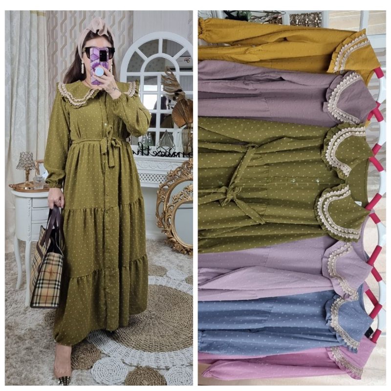 Gamis crinkle rubi original by Meijiwang