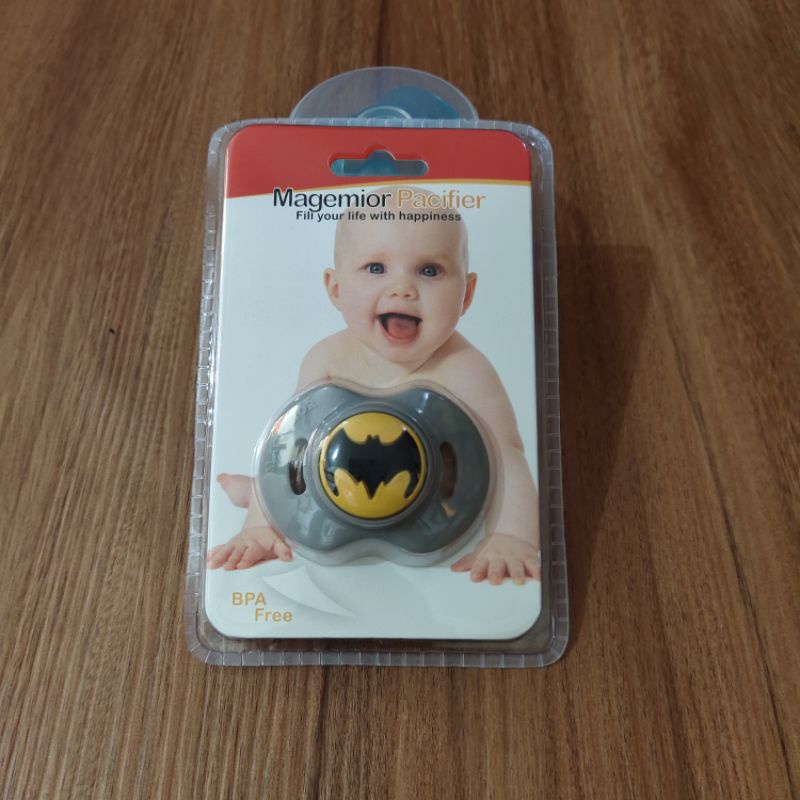 Hot Model! Empeng Bayi Dot Silikon Model Gepeng Superhero Superman Pacifier Free Box