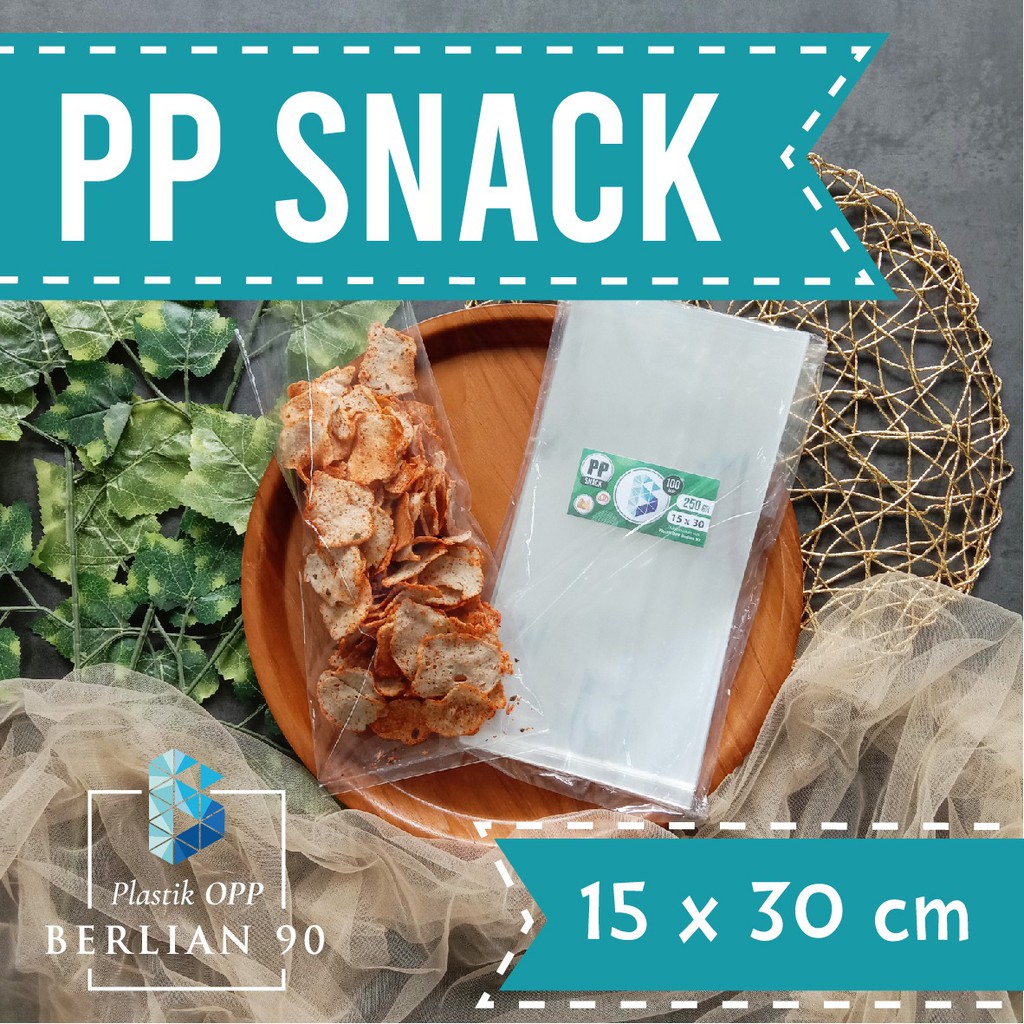 Plastik PP Snack 15 x 30 cm / Plastik PP Mika Tebal 100 Micron / Plastik Kemasan untuk Bungkus Kerip