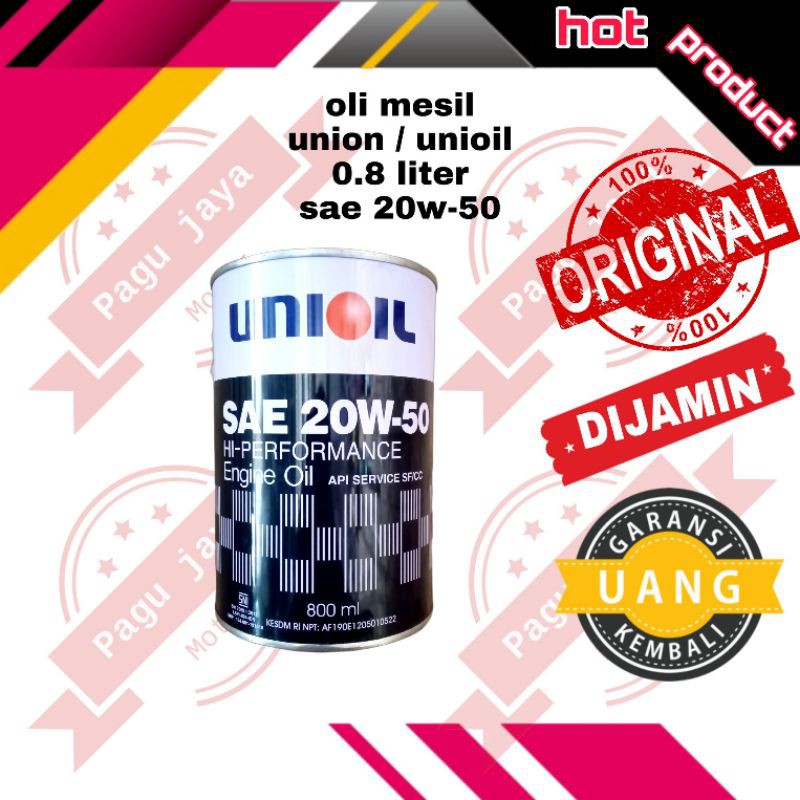 COD oli mesin union unioil 0.8 liter sae 20w50 ORIGINL