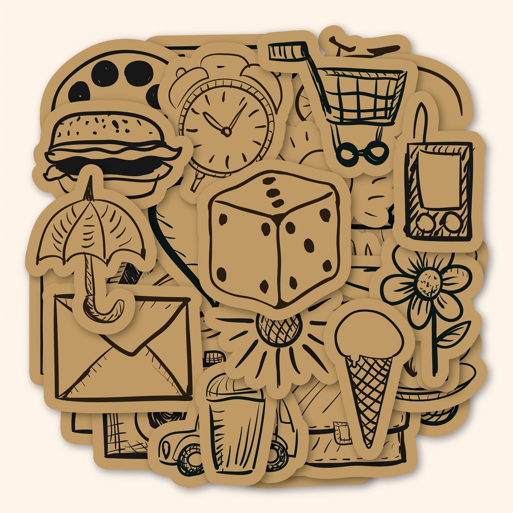 

STICKER/STIKER CUTTING PACK KAWAII SKETCH CARDBOARD - FOR TUMBLR/HELM/LAPTOP/CASE/HP