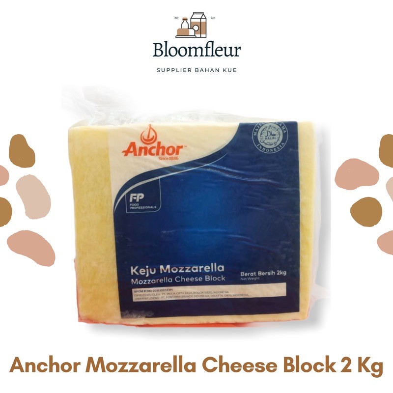 Anchor Mozzarella Cheese Block 2 Kg | Shopee Indonesia