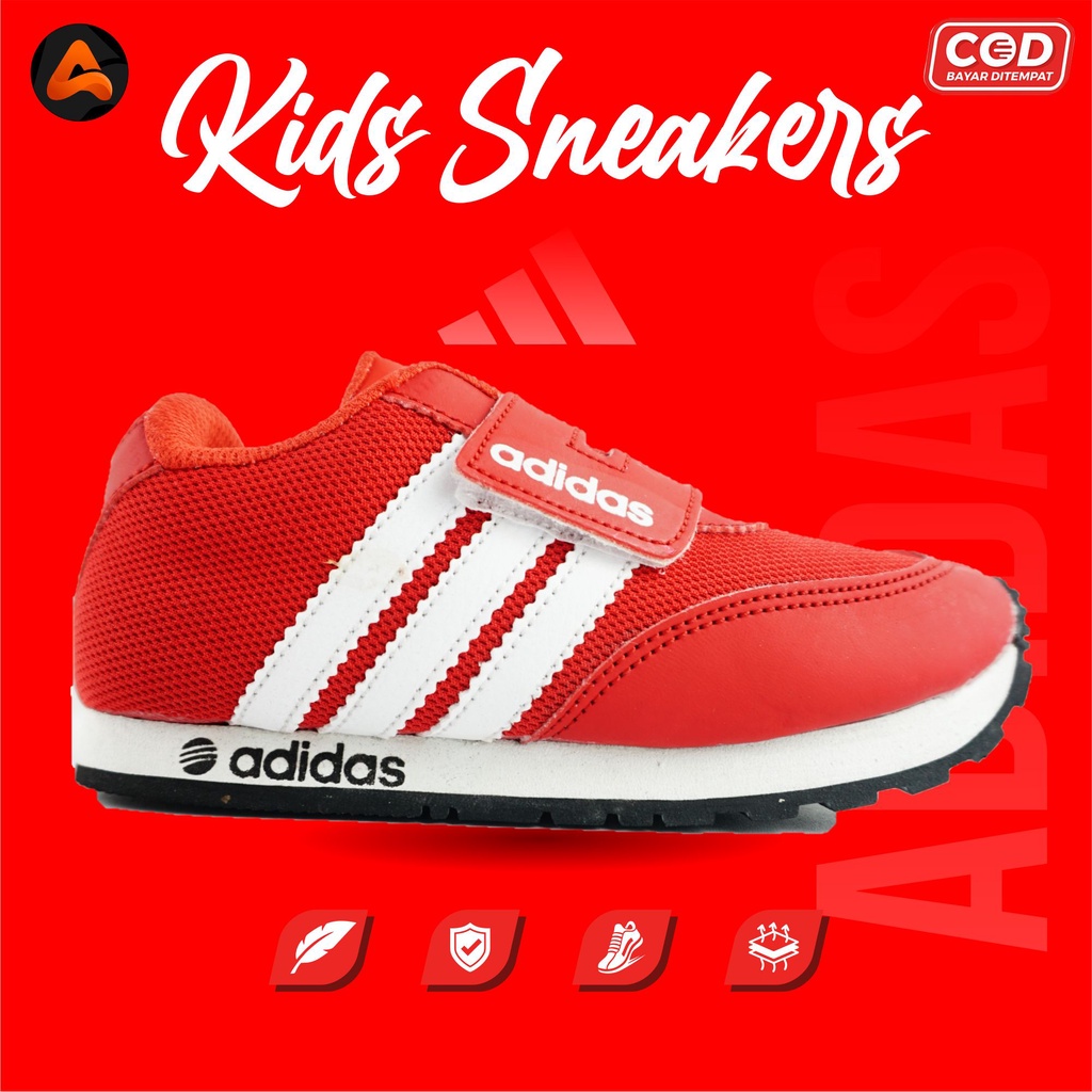Sepatu Anak Laki Laki Cowo Cowok Perempuan Cewe Cewek Sneakers Sport Usia 1-10 Tahun - Adidas 004